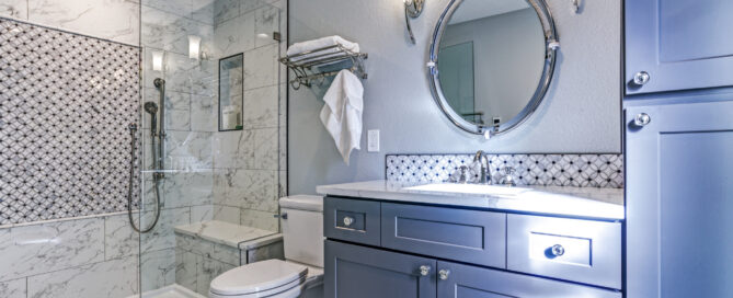 Blue Bathroom Design Montes Marble & Granite Atkinson, NH