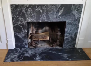 Marble fireplace and hearth